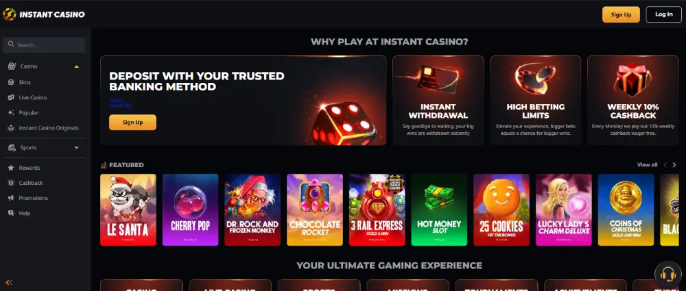 instant casinon nopeat maksutavat